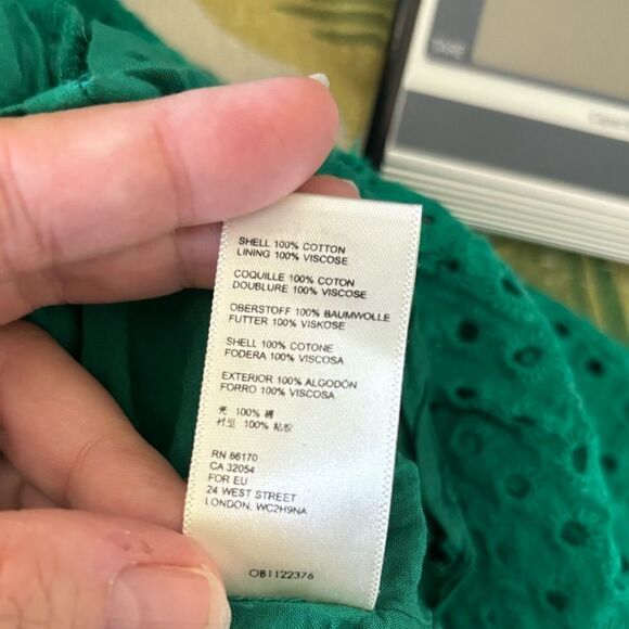 Maeve by Anthropology long green eyelet strapless dress size 8 - Picture 4 of 12